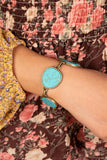 Flat Out Frontier - Paparazzi Accessories - Brass Turquoise Bracelet