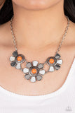 Aquatic Garden - Paparazzi Accessories - Orange Flower Necklace