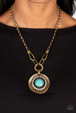 Badlands Treasure Hunt - Paparazzi Accessories - Brass Turquoise Necklace