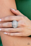 Running OFF SPARKLE - Paparazzi Accessories - White Rhinestone Ring