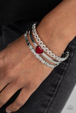 You Win My Heart - Paparazzi Accessories - Red Cuff Moonstone Bracelet