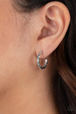 Triumphantly Textured - Paparazzi Accessories - Silver Hoop Earrings