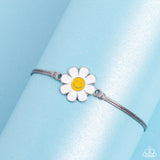 DAISY Little Thing - Paparazzi Accessories - Silver Flower Slip Knot Bracelet