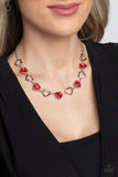 Contemporary Cupid - Paparazzi Accessories - Red Heart Necklace