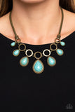 Riverside Relic - Paparazzi Accessories - Brass Turquoise Necklace