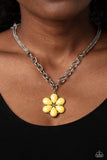 Dazzling Dahlia - Paparazzi Accessories - Yellow Flower Necklace