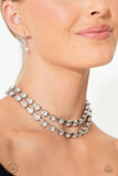 Glistening Gallery - Paparazzi Accessories - White Choker Necklace