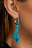 Piquant Punk - Paparazzi Accessories - Blue Hoop Earrings