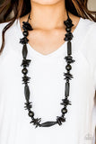 Cozumel Coast - Paparazzi Accessories - Black Wooden Necklace