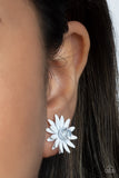 Sunshiny DAIS-y - Paparazzi Accessories - White Flower Earrings